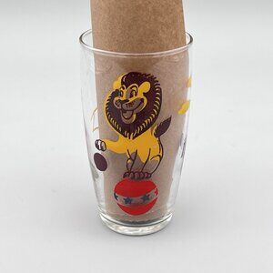 Vintage Big Top Circus Lion Design 5" 12oz. Juice Glass Mid Century Modern
